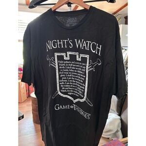 Game of Thrones Mens‎ 2XL Black Nights Watch Oath T Shirt